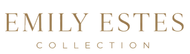 Gold 'EMILY ESTES COLLECTION' text on a white background